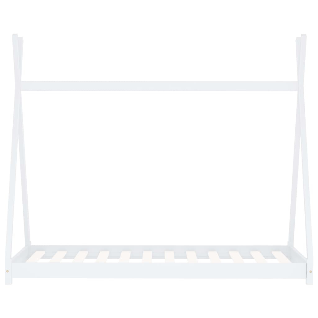 Kids Bed Frame White Solid Pine Wood 80x160 cm